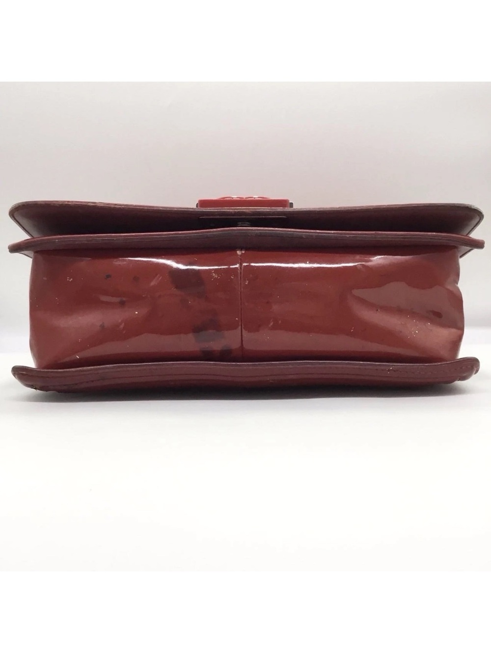 CHANEL Quilted Patent Leather Boy Flap Shoulder Bag in Deep Red - Picture 13 of 17